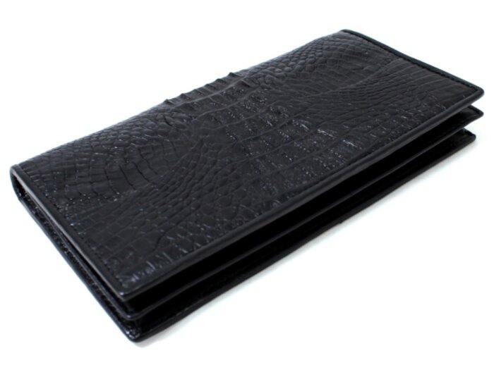 Портмоне-купюрник из кожи крокодила (ND-131 Black)