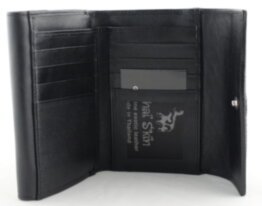 Женский кошелек из кожи ската (N-PR64 Black)
