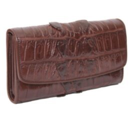 Кошелек женский из кожи крокодила (N1026b-03 Brown)