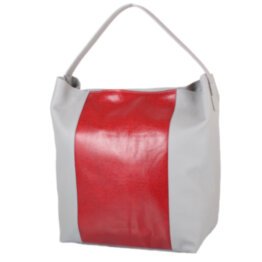 Женская кожаная сумка LASKARA (ЛАСКАРА) LK-DS269-grey-red-snake