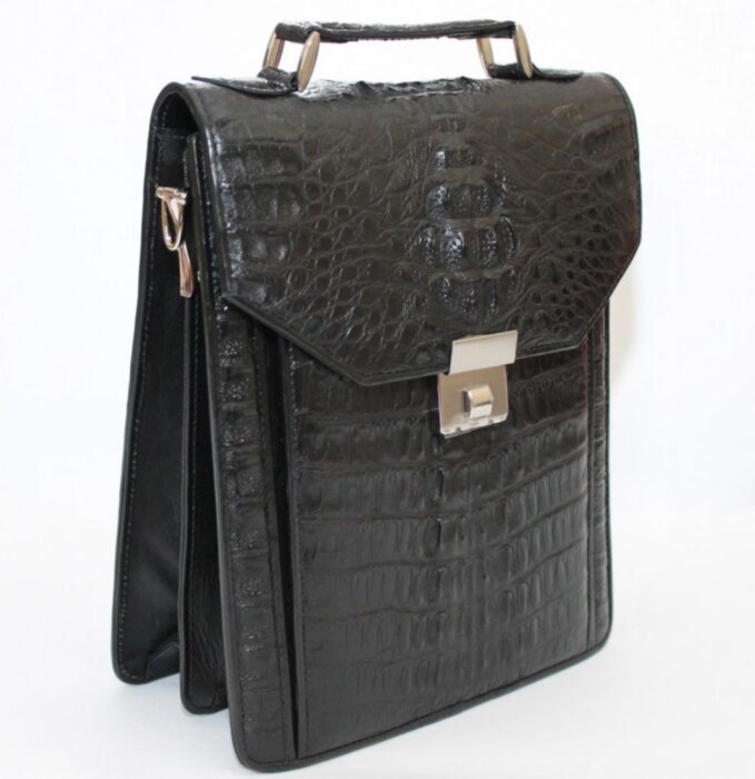 Сумка  из кожи крокодила (U-MZCM15-D Black)