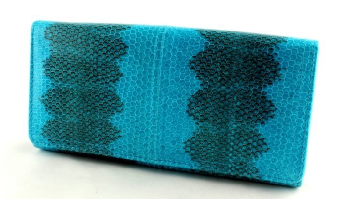 Женское портмоне из кожи морской змеи (N-8411 Turquoise)  