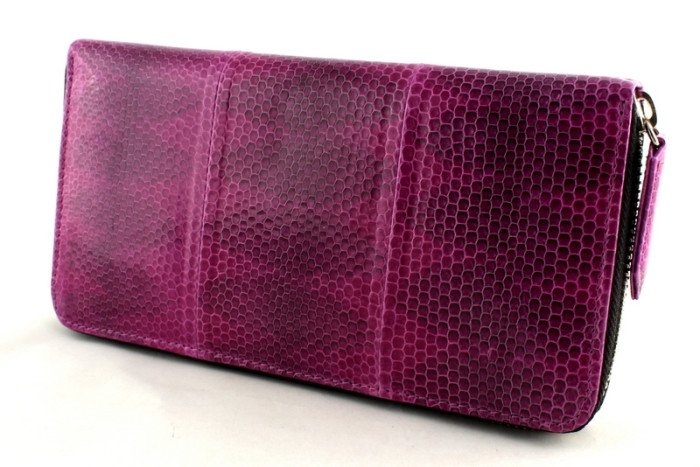 Женское портмоне из кожи морской змеи (N-9412 Purple)    