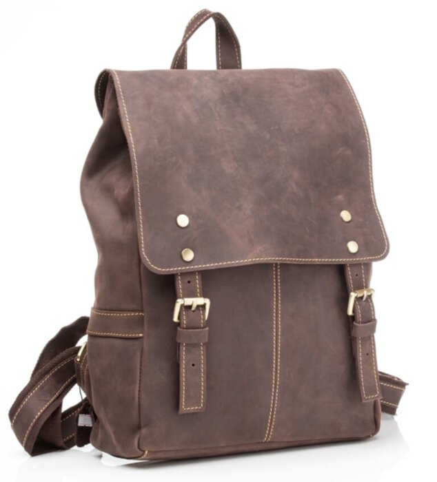 Рюкзак кожаный Tiding Bag G8877DB
