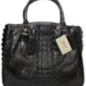 Сумка женская из кожи крокодила (ALH 709 Black) 