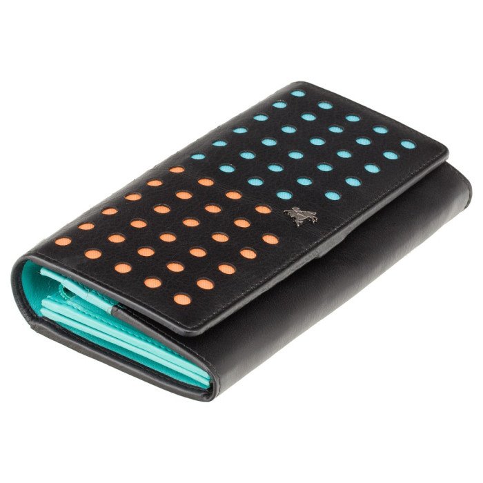 Кошелек женский Visconti DOT-2 BLK/AQUA