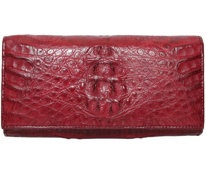 Кошелек женский из кожи крокодила (PCM 04 Burgundy)