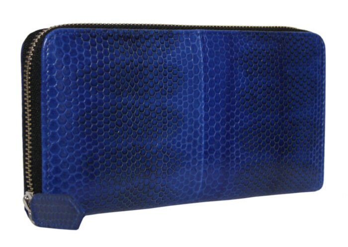 Женское портмоне из кожи морской змеи (SN 11 Dark blue)