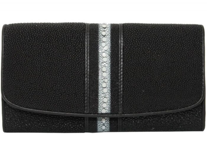 Кошелек женский из кожи ската (NST ST 52 RS Black)
