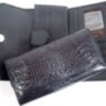 Женское портмоне из кожи крокодила (NWOR-03 black)