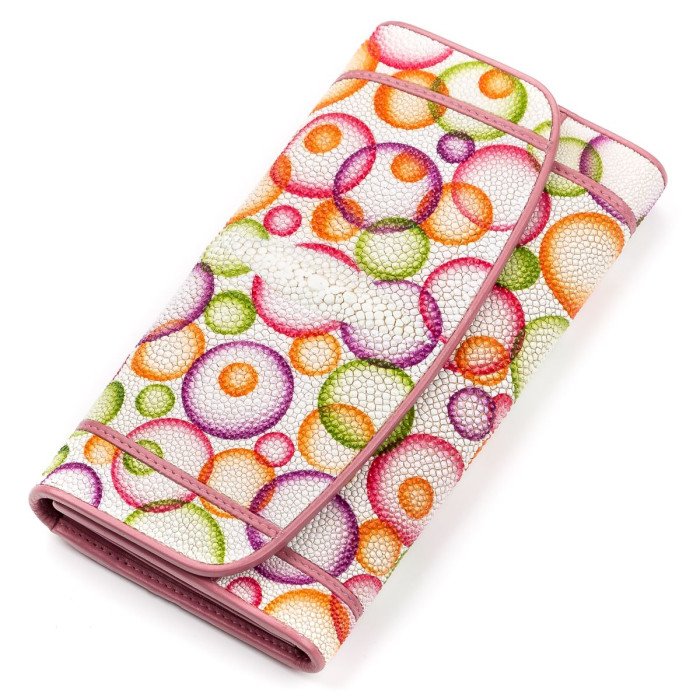 Кошелек женский STINGRAY LEATHER 18082 из натуральной кожи морского ската Разноцветный