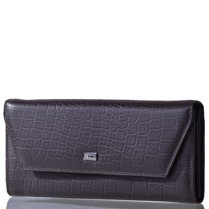 Женский кожаный кошелек с зеркалом WANLIMA (ВАНЛИМА) W62043790166-coffee