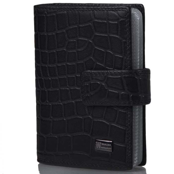 Визитница кожаная мужская WANLIMA (ВАНЛИМА) W62083790457-black