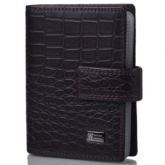 Визитница кожаная мужская WANLIMA (ВАНЛИМА) W62083790457-coffee