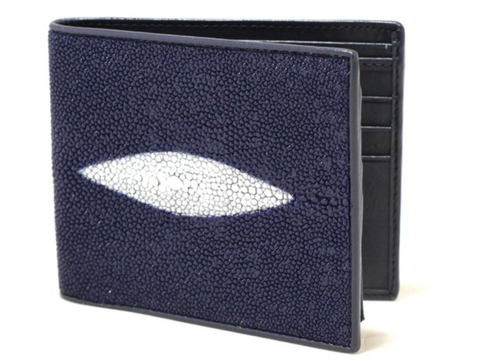 Портмоне мужское из кожи ската (skm-4650 Blue)