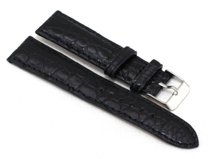 Ремешок для часов из кожи крокодила (ALWS 01 Black)