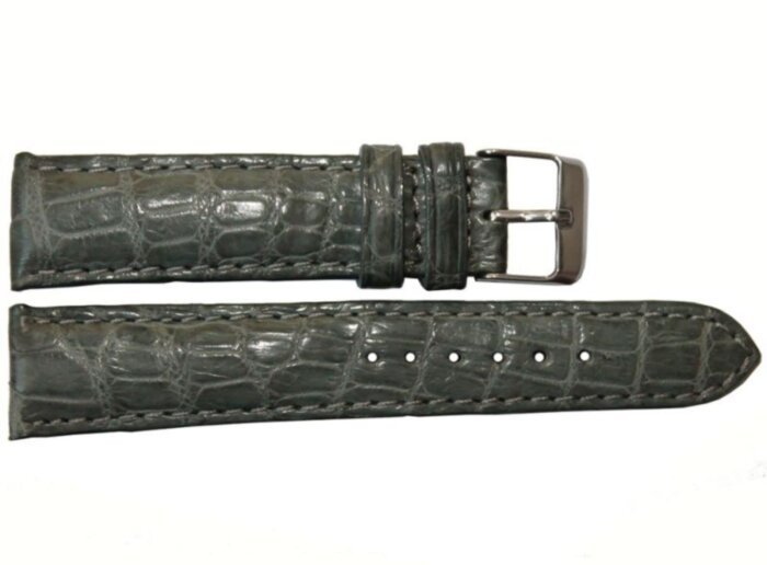 Ремешок для часов из кожи крокодила (ALWS 02 Grey)