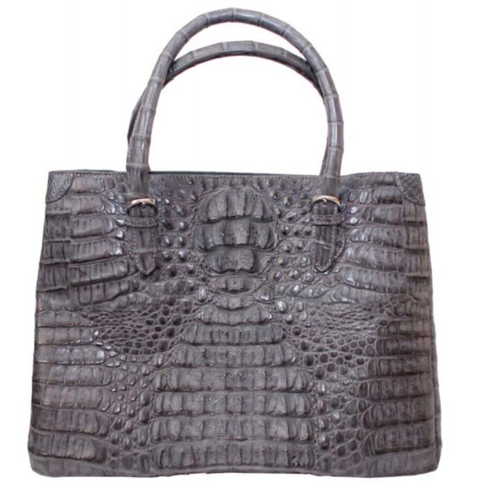 Сумка женская из кожи крокодила (BCM189 Grey)