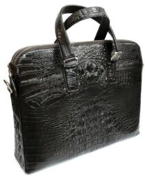 Деловая сумка из кожи крокодила (DCM 91 Brown)