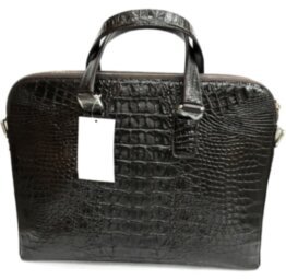 Деловая сумка из кожи крокодила (DCM 91 Brown)