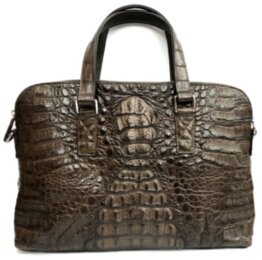 Деловая сумка из кожи крокодила (DCM 93 Brown)