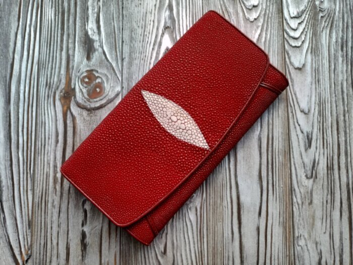 Кошелек из кожи ската (U-ST52 Burgundy)