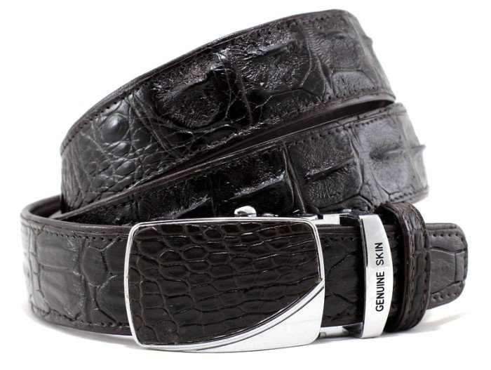Ремень из кожи крокодила (110-15 Brown)