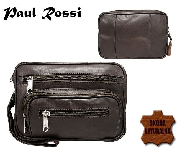 Барсетка кожаная Paul Rossi 905-MT BROWN 