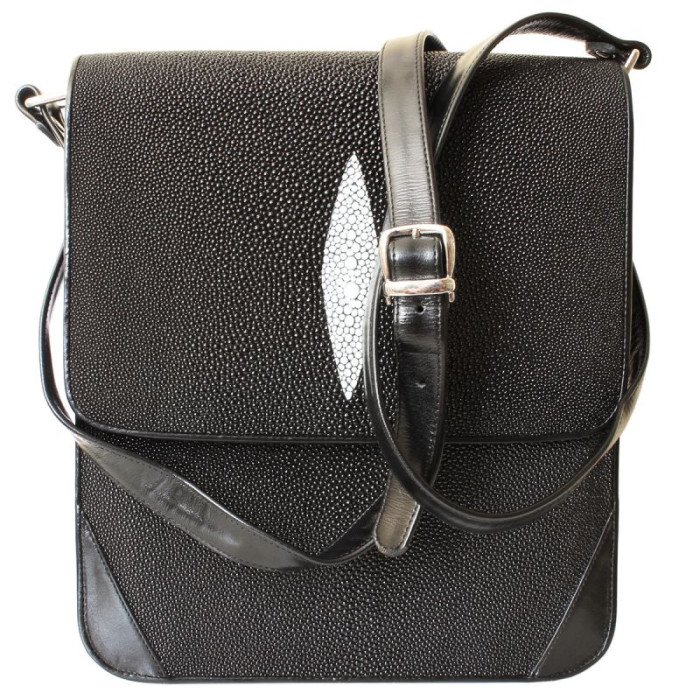 Сумка из кожи ската (STCM 25 Black)(под заказ 10-12 дней)  