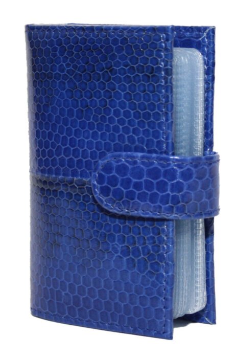 Визитница из кожи змеи (SNCH 18-1 Dark blue)