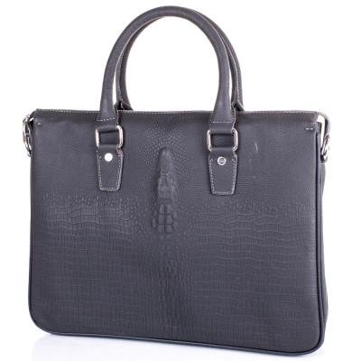 Мужской кожаный портфель с отделением для ноутбука TOFIONNO (ТОФИОННО) TU8801-2-grey