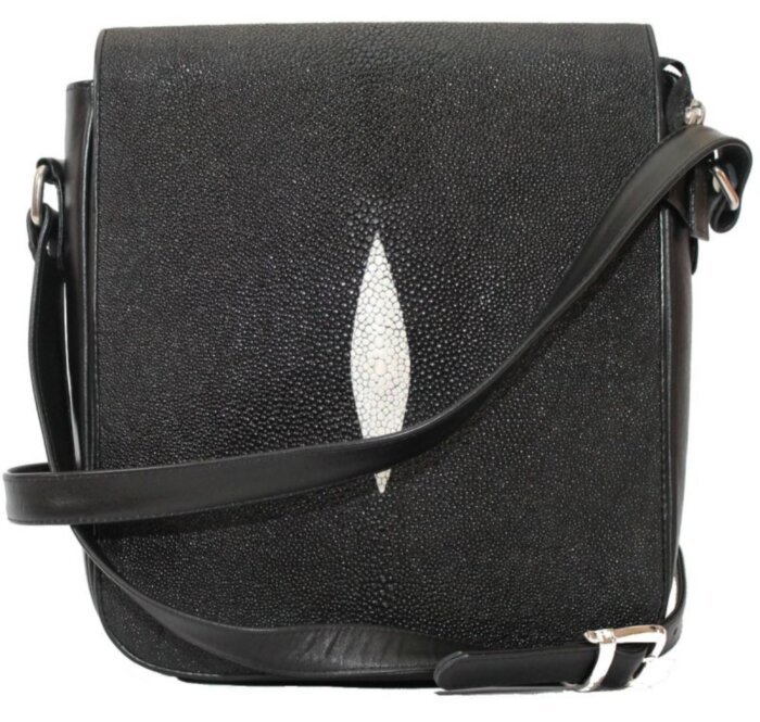 Сумка из кожи ската (STCM 35 Black)(под заказ 10-12 дней)   